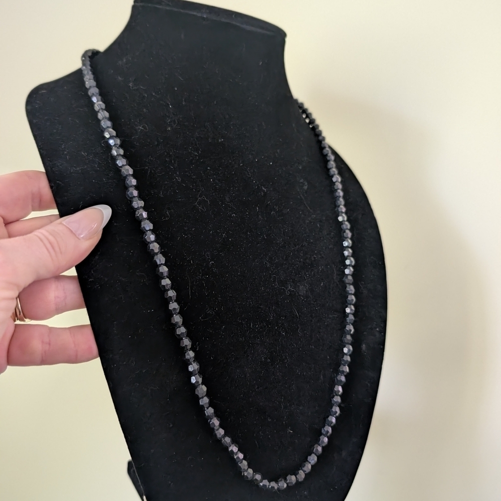 Elegant Black Beaded Necklace